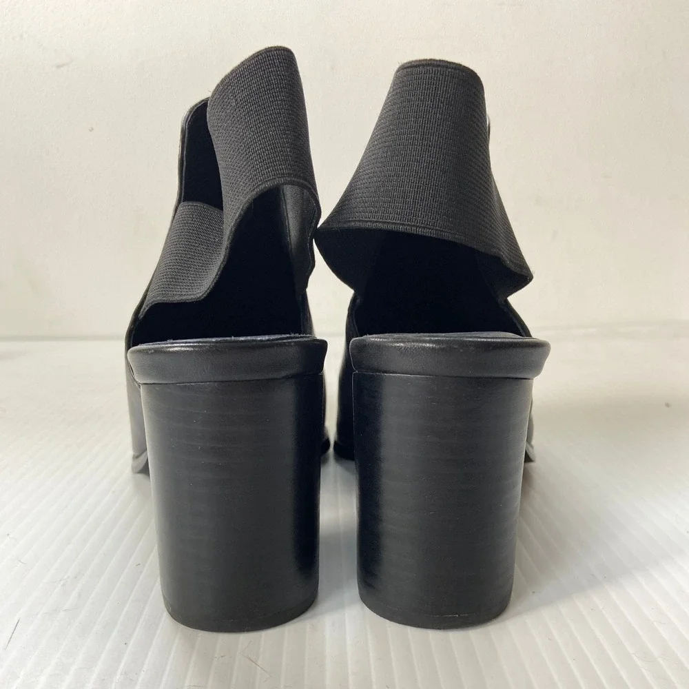 Sol Sana Black Leather Slingback Heeled Bootie Womens EU 38 US 7